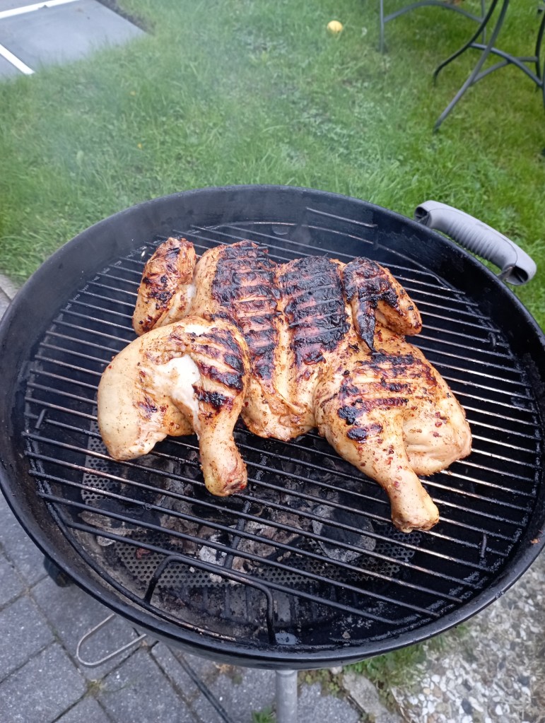 Peri Peri Chicken on a Charcoal Grill